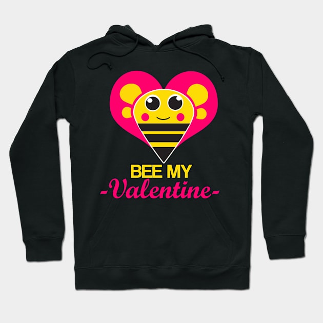 Bee My Valentine Cute Art Hoodie by HeartFavoriteDesigns